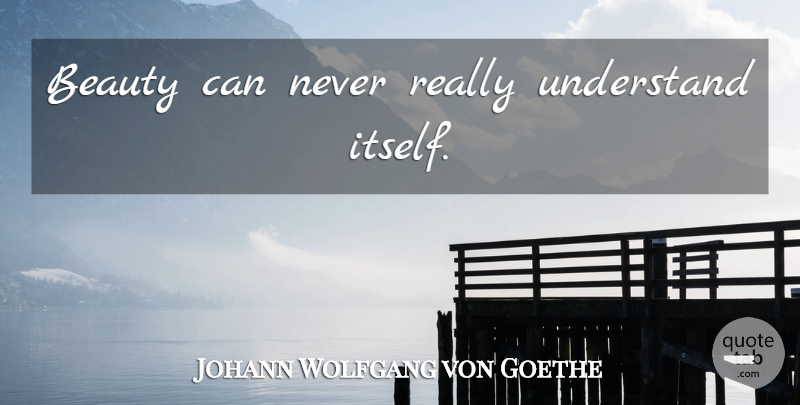 Johann Wolfgang von Goethe Quote About Beauty: Beauty Can Never Really Understand...