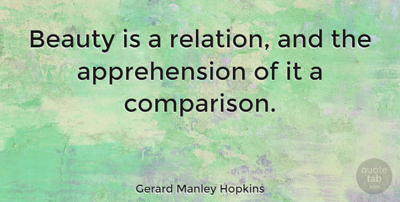 Gerard Manley Hopkins Quote About Relation, Apprehension, Hopkins: Beauty Is A Relation And...