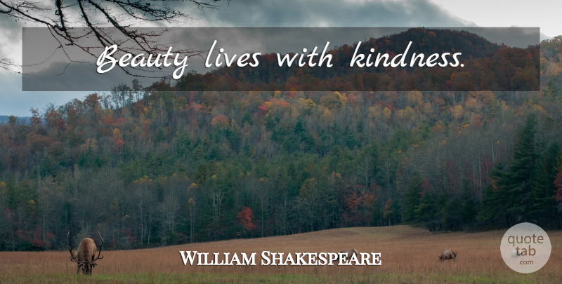 William Shakespeare Quote About Beauty, Kindness, Beauty Of Life: Beauty Lives With Kindness...