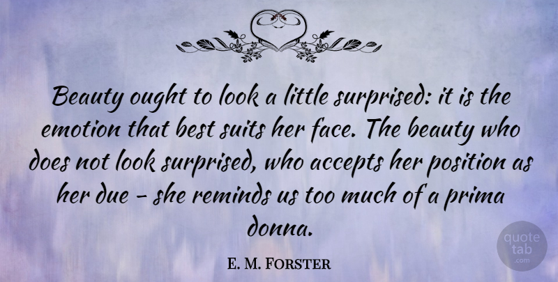 E. M. Forster Quote About Funny, Beauty, Humor: Beauty Ought To Look A...