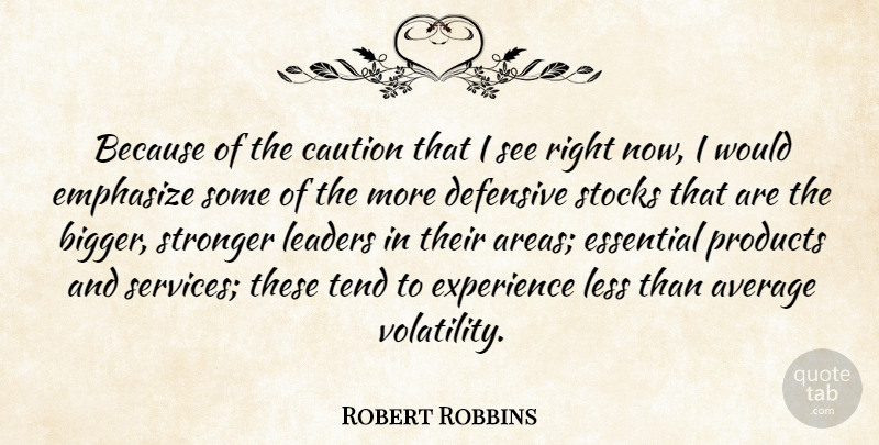 Robert Robbins Quote About Average, Caution, Defensive, Emphasize, Essential: Because Of The Caution That...