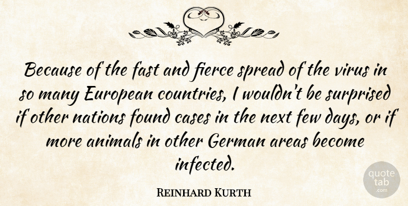 Reinhard Kurth Quote About Animals, Areas, Cases, European, Fast: Because Of The Fast And...