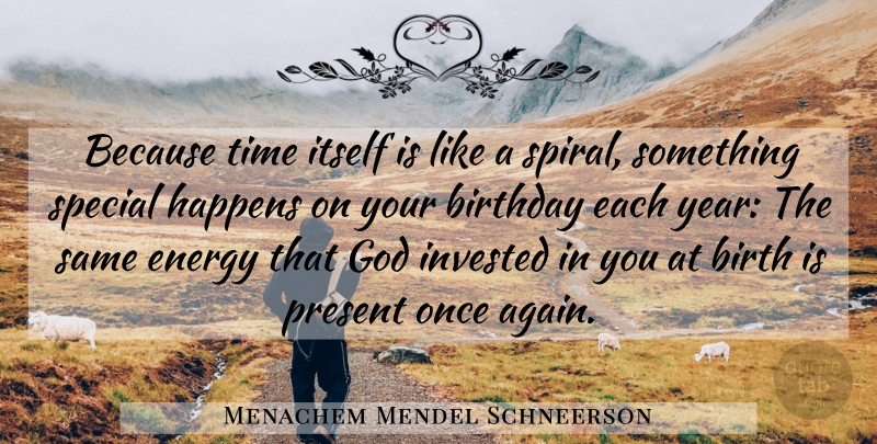 Menachem Mendel Schneerson Quote About Happy Birthday, Years, Inspirational Birthday: Because Time Itself Is Like...