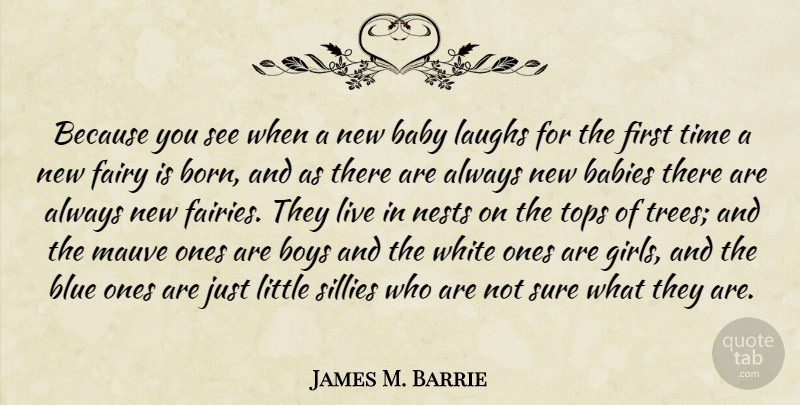 James M. Barrie Quote About Girl, Baby, Boys: Because You See When A...