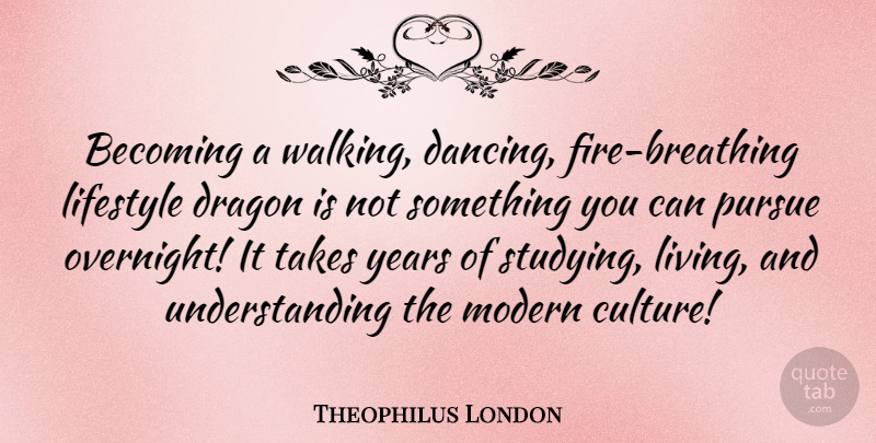 Theophilus London Quote About Dragons, Years, Breathing: Becoming A Walking Dancing Fire...