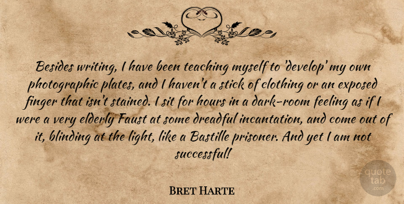 Bret Harte Quote About Teaching, Writing, Successful: Besides Writing I Have Been...