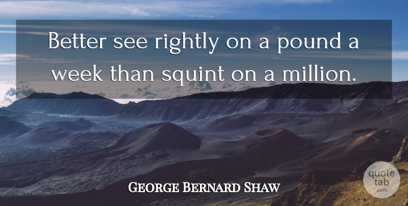 George Bernard Shaw Quote About Money, Pounds, Week: Better See Rightly On A...