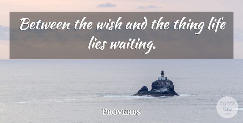 Proverbs Quote About Lies, Life, Wish: Between The Wish And The...