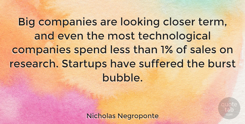 Nicholas Negroponte Quote About Research, Bigs, Term: Big Companies Are Looking Closer...