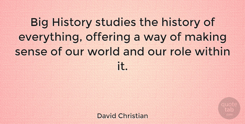 David Christian Quote About History, Offering, Studies: Big History Studies The History...