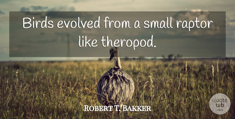 Robert T. Bakker Quote About Bird, Raptors: Birds Evolved From A Small...