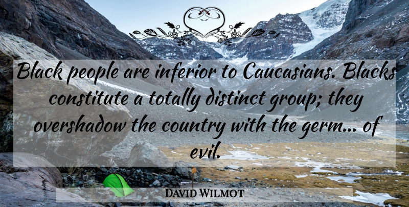David Wilmot Quote About American Activist, Blacks, Constitute, Country, Distinct: Black People Are Inferior To...