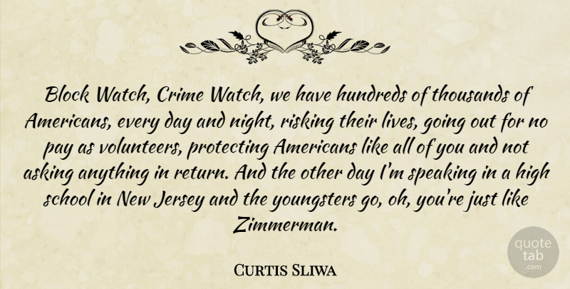 Curtis Sliwa Quote About Block, School, Night: Block Watch Crime Watch We...