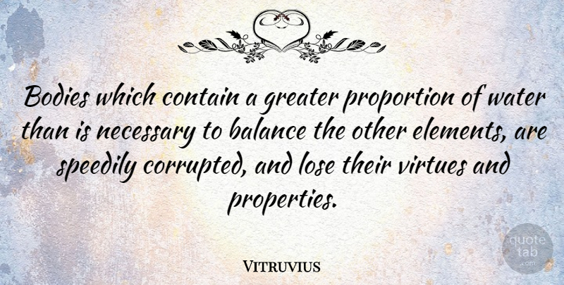 Vitruvius Quote About Bodies, Contain, Greater, Necessary, Proportion: Bodies Which Contain A Greater...