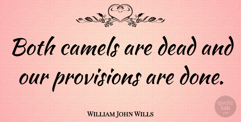 William John Wills Quote About Provisions: Both Camels Are Dead And...