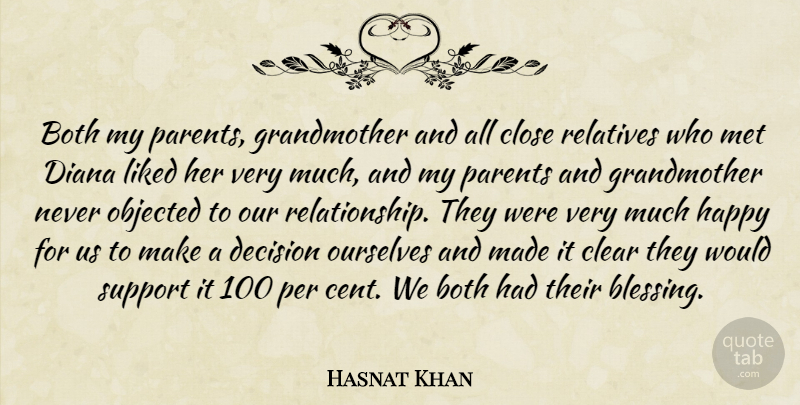 Hasnat Khan Quote About Both, Clear, Close, Decision, Diana: Both My Parents Grandmother And...
