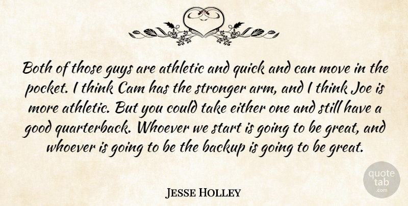 Jesse Holley Quote About Athletic, Backup, Both, Either, Good: Both Of Those Guys Are...