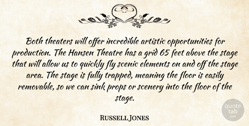 Russell Jones Quote About Above, Allow, Artistic, Both, Easily: Both Theaters Will Offer Incredible...
