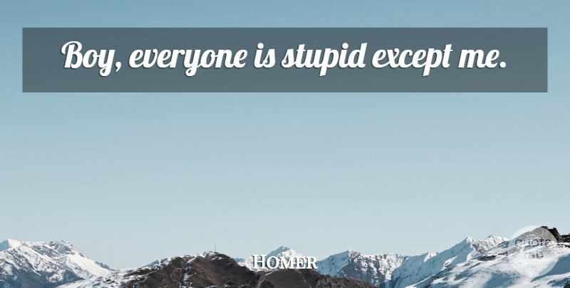 Homer Quote About Stupid, Boys: Boy Everyone Is Stupid Except...