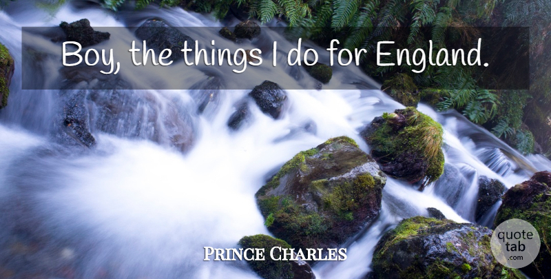 Prince Charles Quote About Work, Boys, England: Boy The Things I Do...