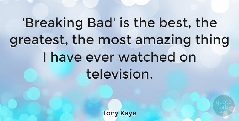 Tony Kaye Quote About Amazing, Best, Watched: Breaking Bad Is The Best...