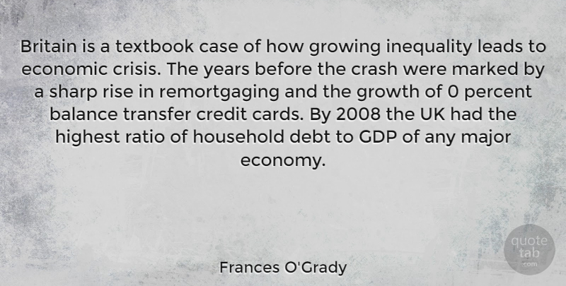 Frances O'Grady Quote About Years, Gdp, Growth: Britain Is A Textbook Case...