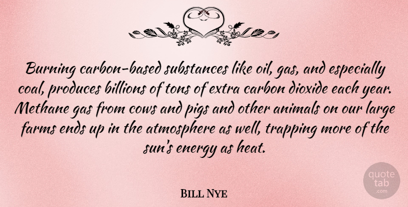 Bill Nye Quote About Animal, Pigs, Years: Burning Carbon Based Substances Like...