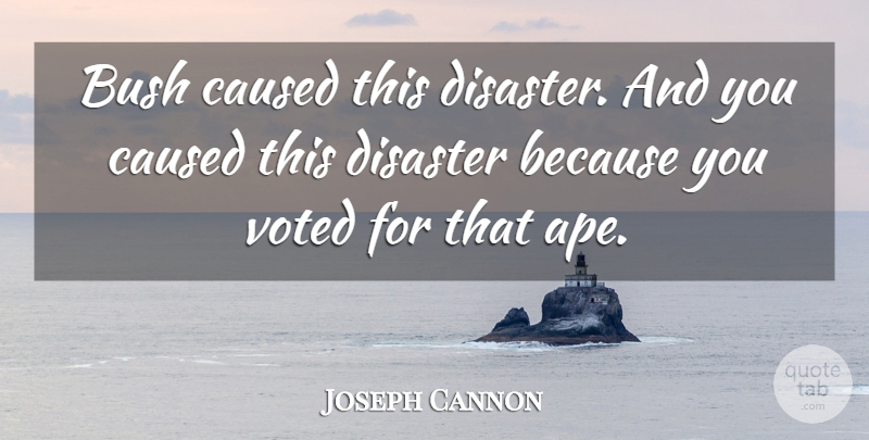 Joseph Cannon Quote About Bush, Caused, Disaster, Voted: Bush Caused This Disaster And...
