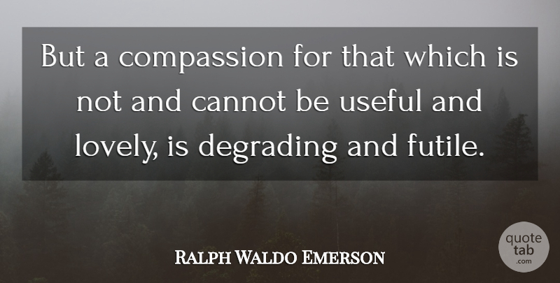 Ralph Waldo Emerson Quote About Compassion, Lovely, Degrading: But A Compassion For That...