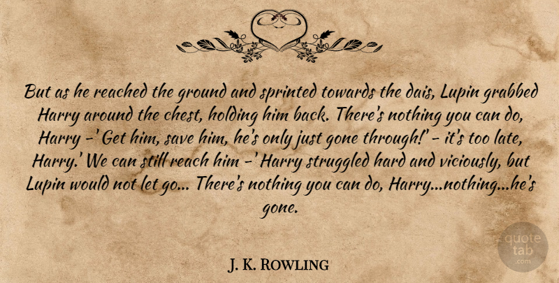 J. K. Rowling Quote About Letting Go, Too Late, Gone: But As He Reached The...