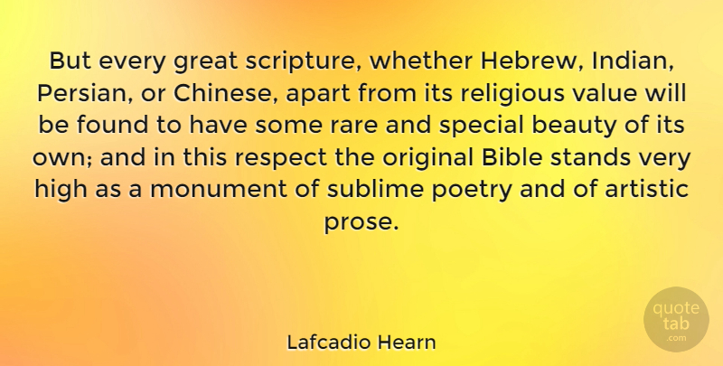 Lafcadio Hearn Quote About Religious, Sublime, Chinese: But Every Great Scripture Whether...