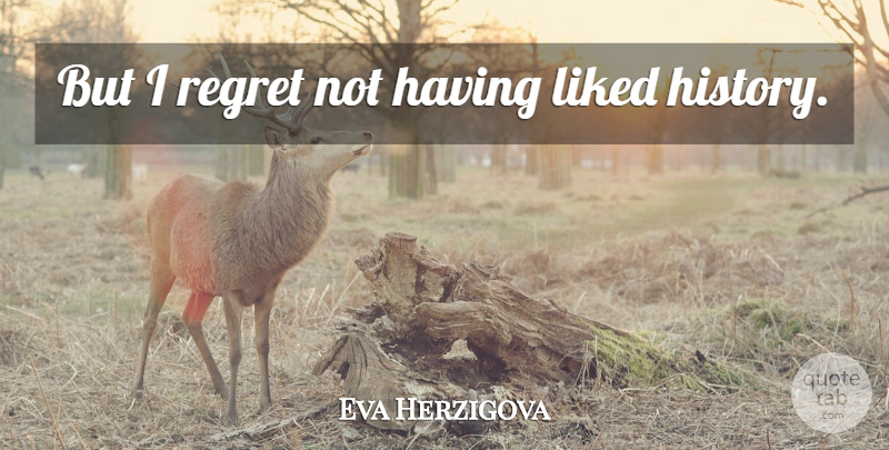 Eva Herzigova Quote About Regret, I Regret: But I Regret Not Having...