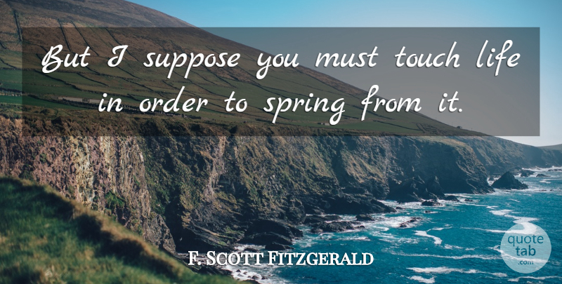 F. Scott Fitzgerald Quote About Spring, Order, Dripping: But I Suppose You Must...