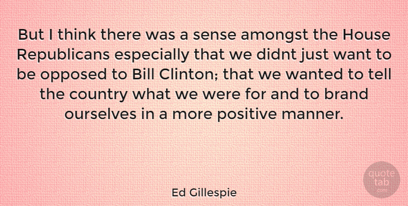 Ed Gillespie Quote About Country, Thinking, House: But I Think There Was...
