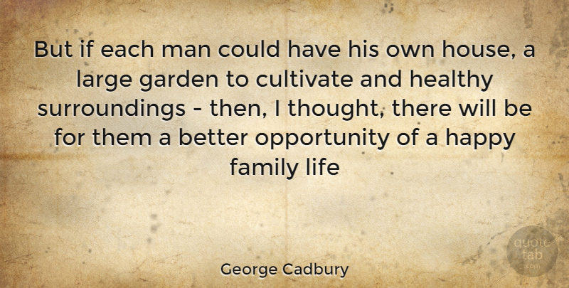 George Cadbury Quote About Opportunity, Men, Garden: But If Each Man Could...