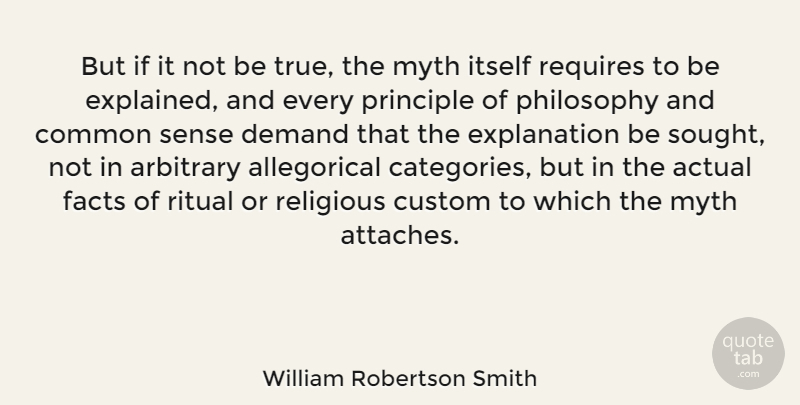 William Robertson Smith Quote About Actual, Arbitrary, Common, Custom, Demand: But If It Not Be...