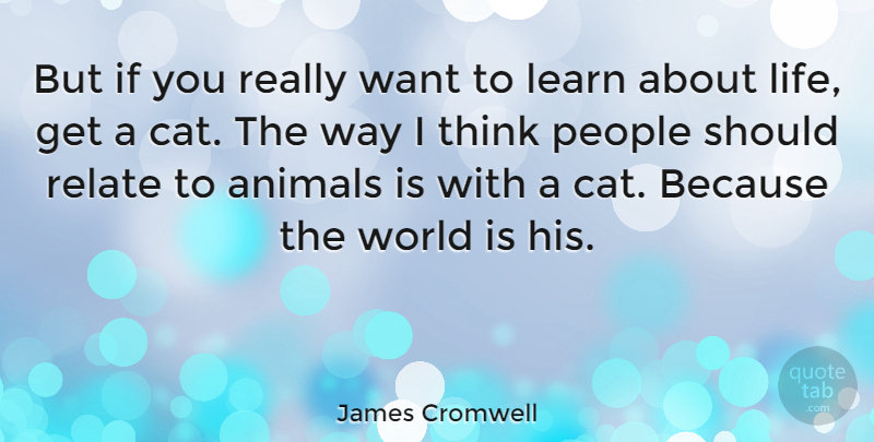 James Cromwell Quote About Cat, Thinking, Animal: But If You Really Want...