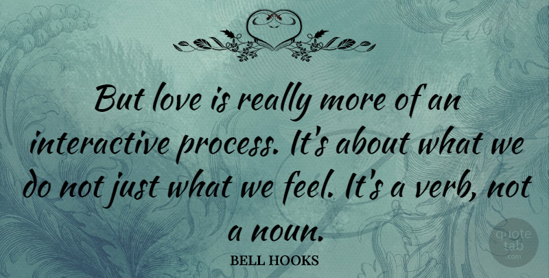 bell hooks Quote About Love Is, Nouns, Verbs: But Love Is Really More...