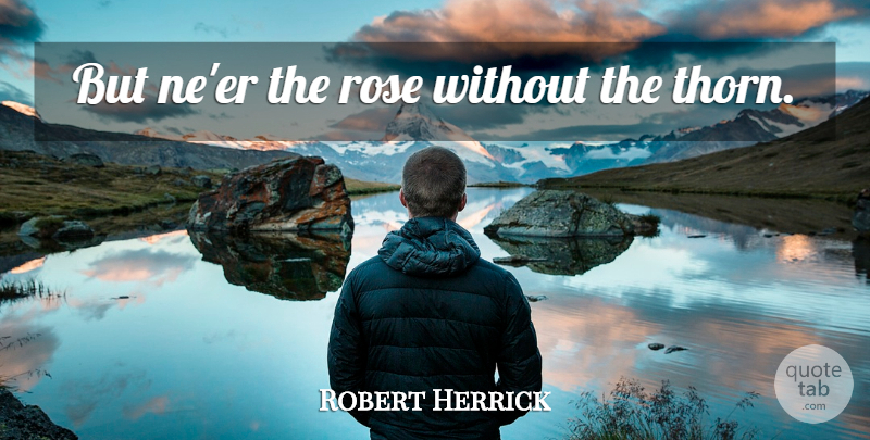 Robert Herrick Quote About Giving Up, Rose, Hang In There: But Neer The Rose Without...