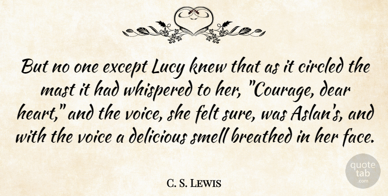 C. S. Lewis Quote About Heart, Voice, Smell: But No One Except Lucy...