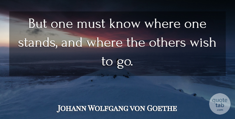 Johann Wolfgang von Goethe Quote About Advice, Wish, Knows: But One Must Know Where...
