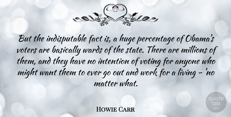 Howie Carr Quote About Voting, Want, Might: But The Indisputable Fact Is...