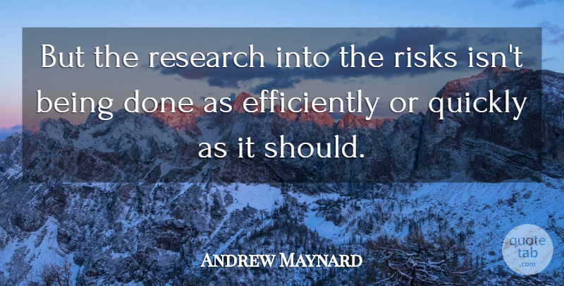 Andrew Maynard Quote About Quickly, Research, Risks: But The Research Into The...