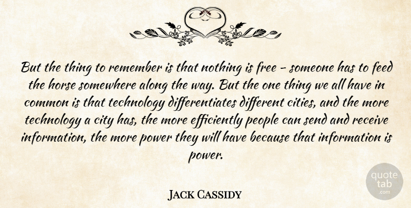 Jack Cassidy Quote About Along, City, Common, Feed, Free: But The Thing To Remember...