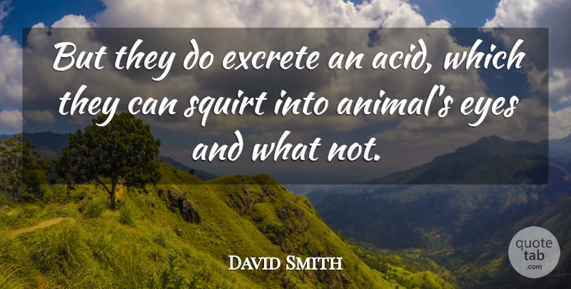 David Smith Quote About Eyes: But They Do Excrete An...