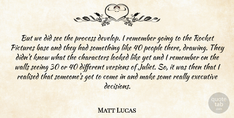Matt Lucas Quote About Wall, Character, Drawing: But We Did See The...