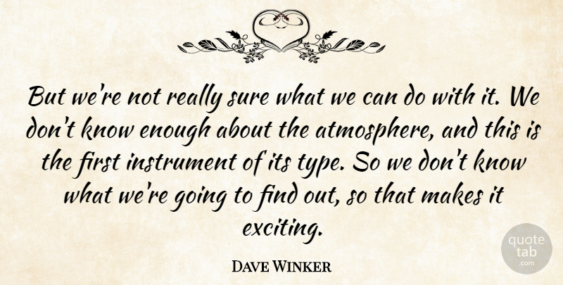 Dave Winker Quote About Instrument, Sure: But Were Not Really Sure...