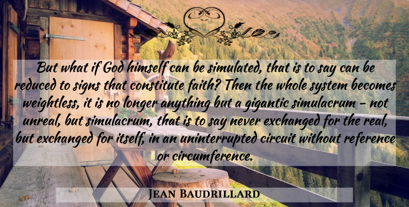 Jean Baudrillard Quote About Real, What If, Simulacrum: But What If God Himself...