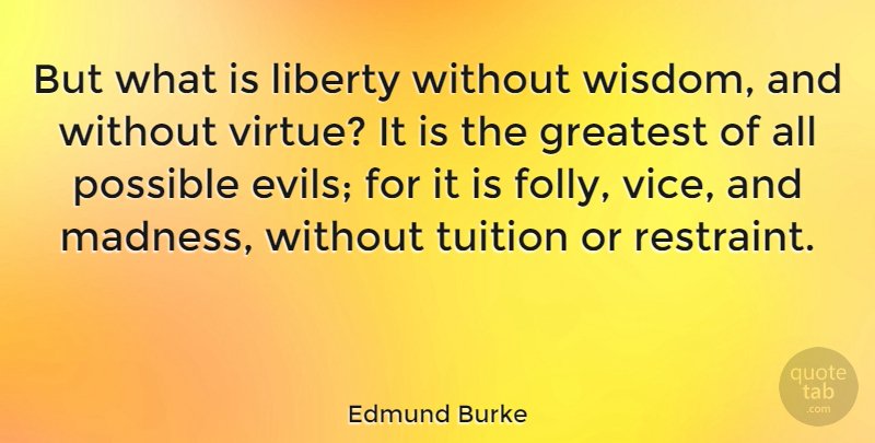 Edmund Burke Quote About Wisdom, Evil, Liberty: But What Is Liberty Without...