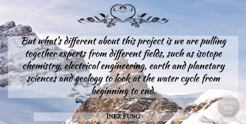Inez Fung Quote About Beginning, Cycle, Earth, Electrical, Experts: But Whats Different About This...